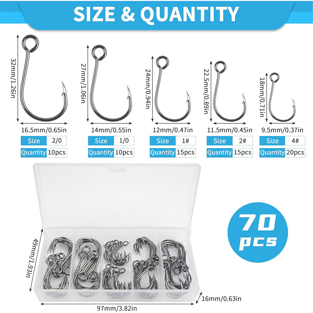 70Pcs Fishing Inline Single Ho - Fishing Hook Assortment review and price